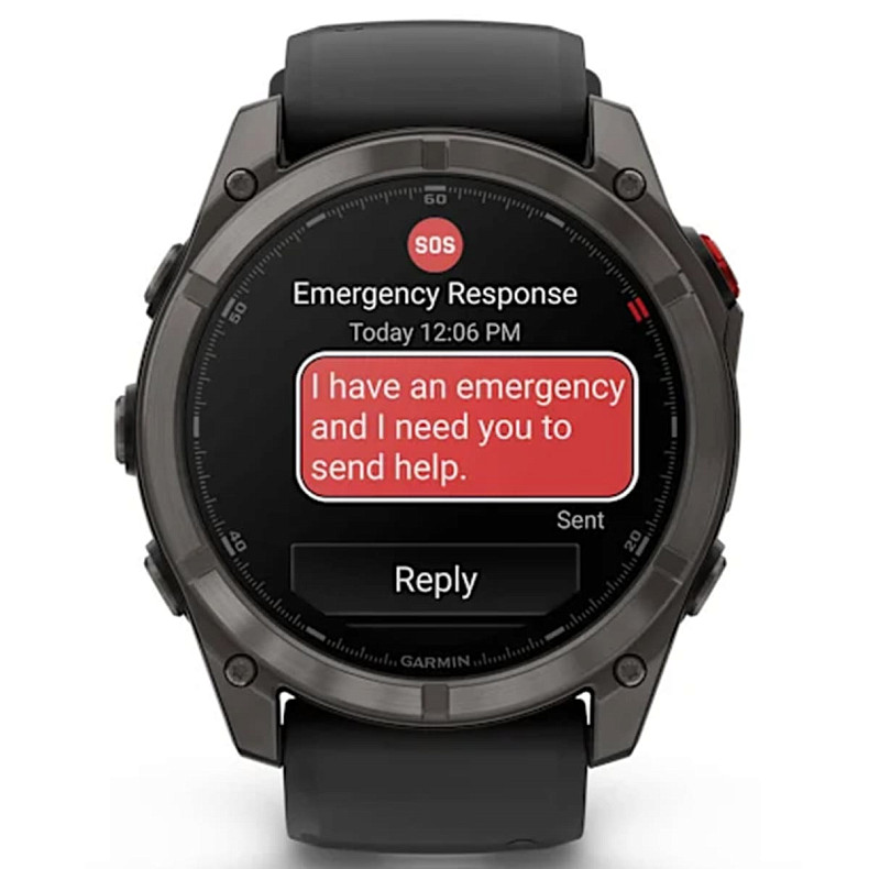 Спортивний годинник GARMIN Fenix ??8 Pro 51 mm AMOLED Sapphire Carbon Gray DLC Titanium with Black/Pebble Gray Silicone Band (010-03199-00)