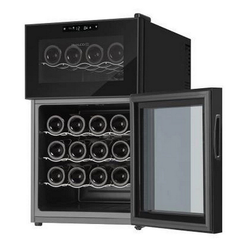 Холодильник Philco для вина,74х43х52, холод.отд.-70л, зон - 2, бут-24, диспл, подсветка, черный
