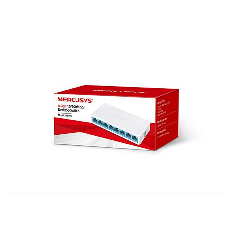 Коммутатор Mercusys MS108 (8х10/100 Мбит, настольный)