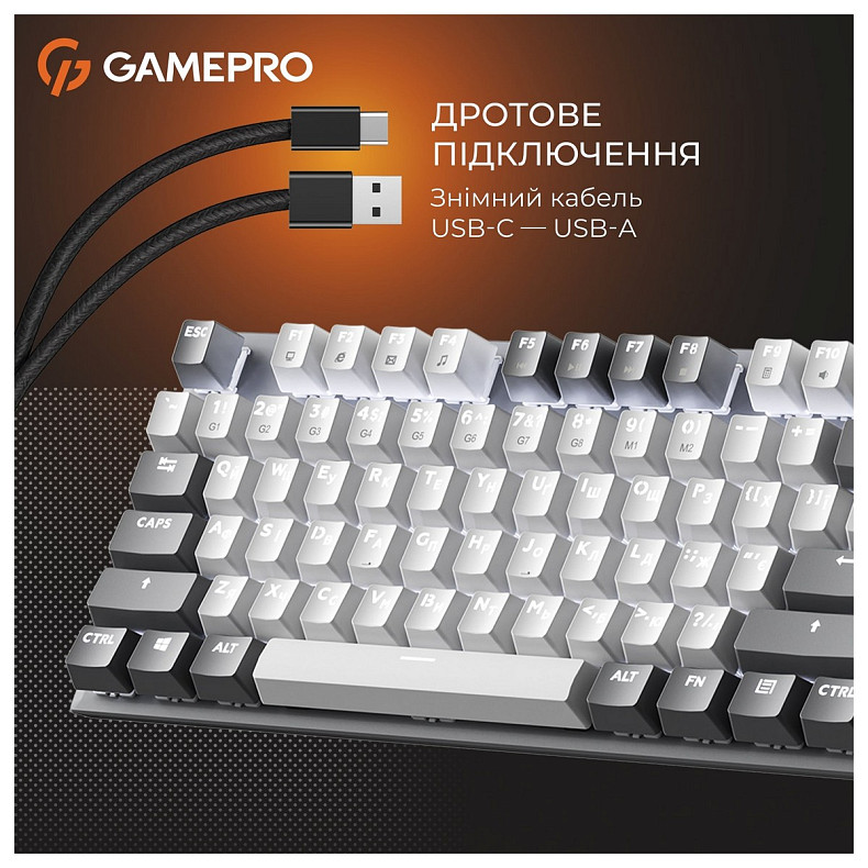 Клавиатура GamePro Genesis Metallic MK144G Outemu Red Swithes USB Gray