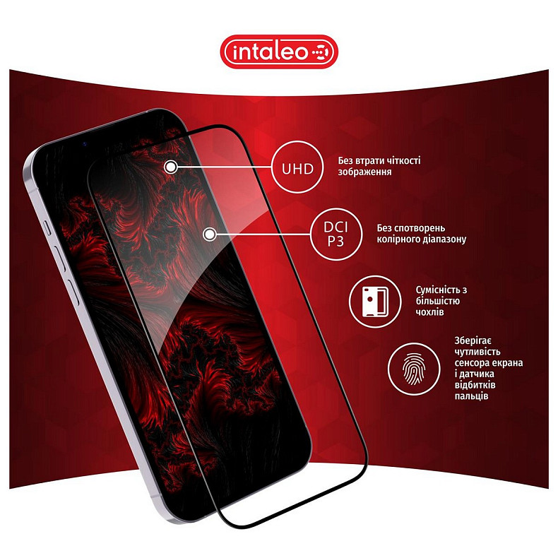 Защитное стекло Intaleo Full Glue ESD для Samsung Galaxy S24 FE SM-S721 Black (1283126603150)