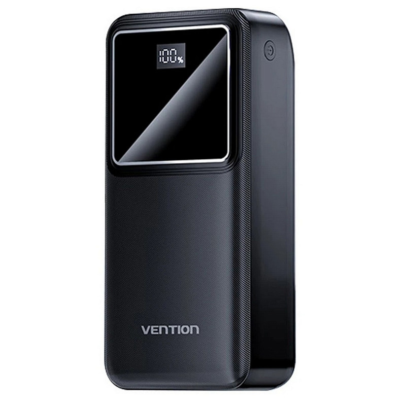 УМБ Vention 30000mAh 22.5W 3A, PD, QC3.0, Micro-USB, USB-C, 2x USB-A, LED Display, Black