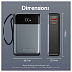 УМБ Vention 20000mAh 65W 3A PD,QC3.0,USB-A,1хType-C OUT,with Built-in USB-C Cable, LED Display,Black