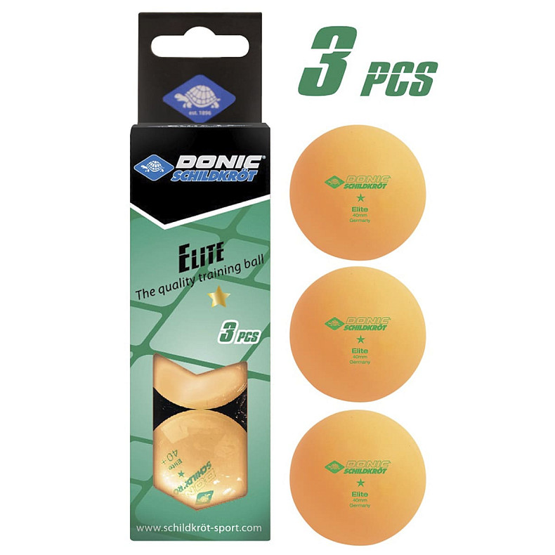 Мяч Donic Elite 1 звезда (комлект 3 шт.) 40+/ оранжевый