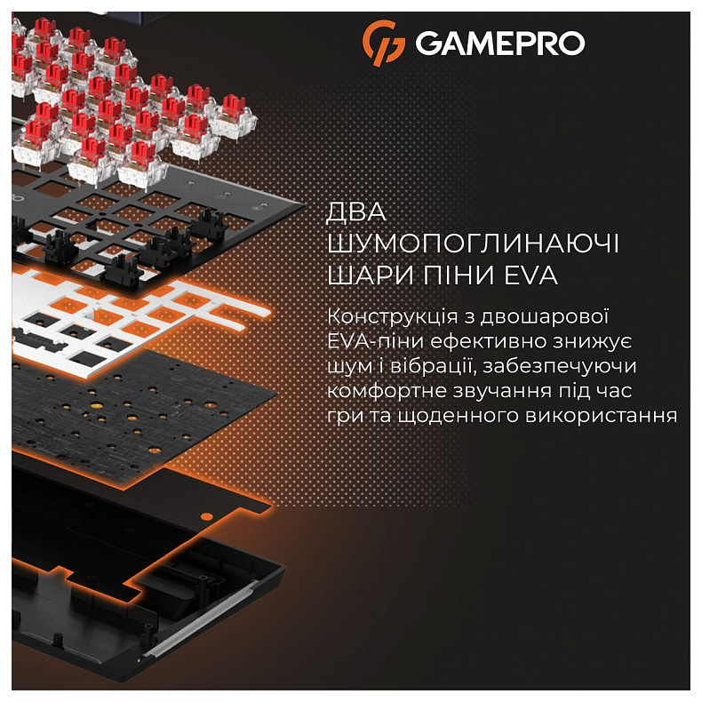 Клавиатура GamePro Genesis Metallic MK144B Outemu Red Swithes USB Black