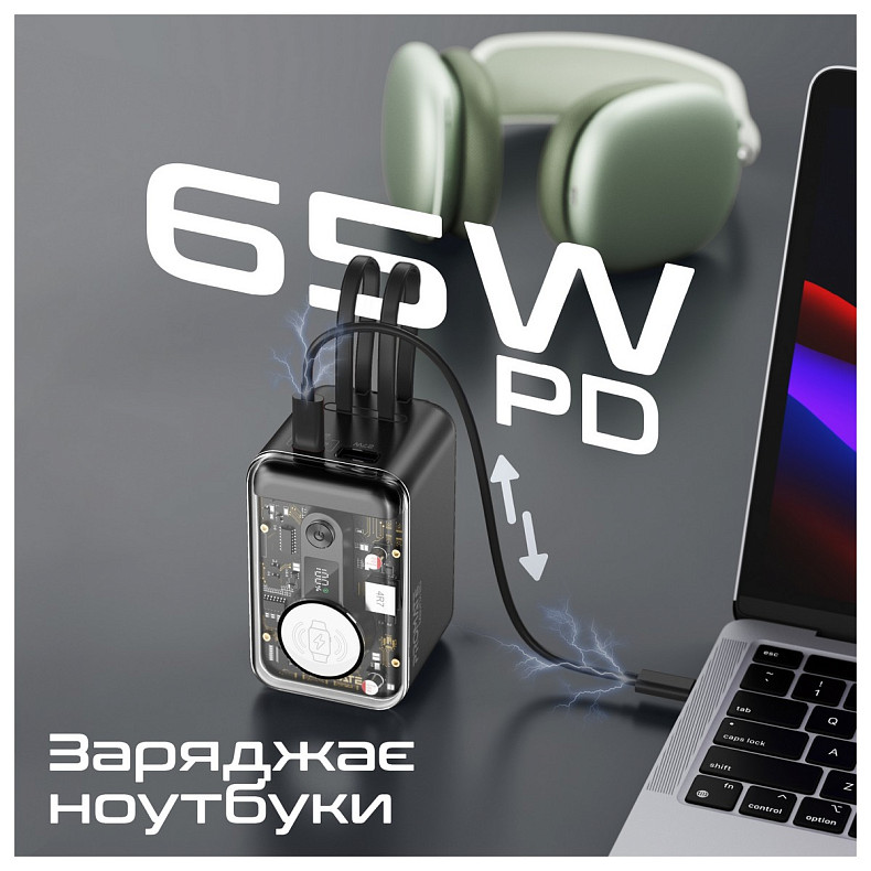 Универсальная мобильная батарея Promate Mavrix-20 20000mAh 65W Black (mavrix-20.black)