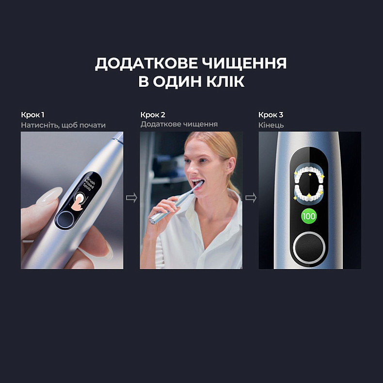 Електрична зубна щітка Oclean X Plus Pro Digital Silver