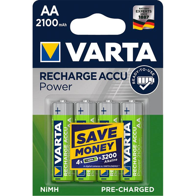 Аккумулятор Varta Ready to Use AA/HR06 Ni-MH 2100 mAh BL 4шт