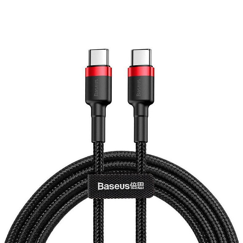 Кабель Baseus Cafule USB Cable Type-C-Type-C 3A 1m Red+Black (CATKLF-G91)