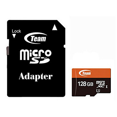 MicroSDXC 128GB UHS-I Class 10 Team + SD-adapter (TUSDX128GUHS03)