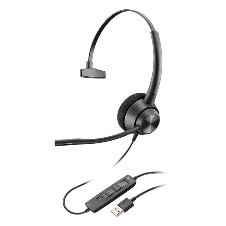 Гарнітура комп'ютерна моно On-ear Poly EncorePro 310, USB-A, всеспрямований, чорний