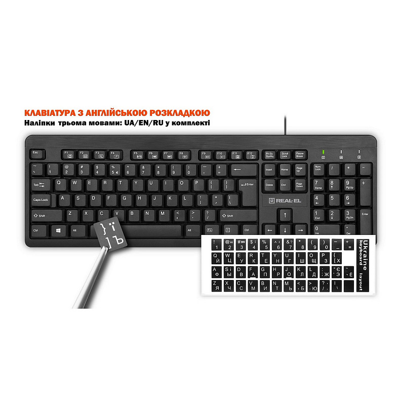 Комплект (клавіатура, миша) REAL-EL Standard 504 Kit Black (EL123100037)