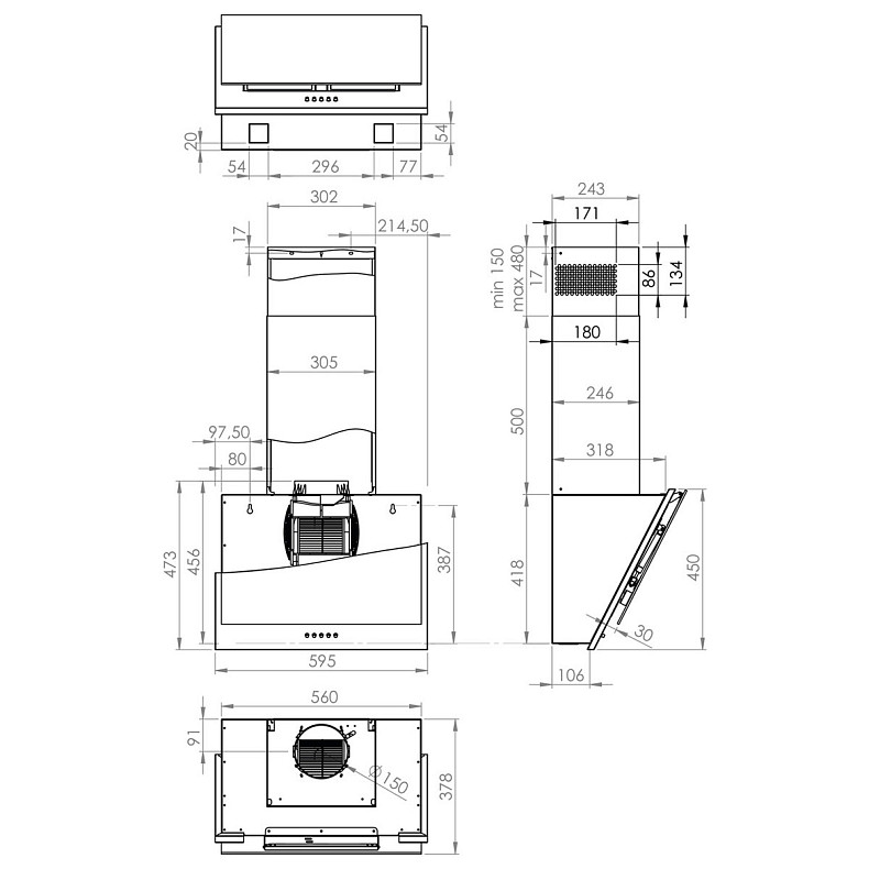 Витяжка пристінна GORENJE WHI 6 SYW