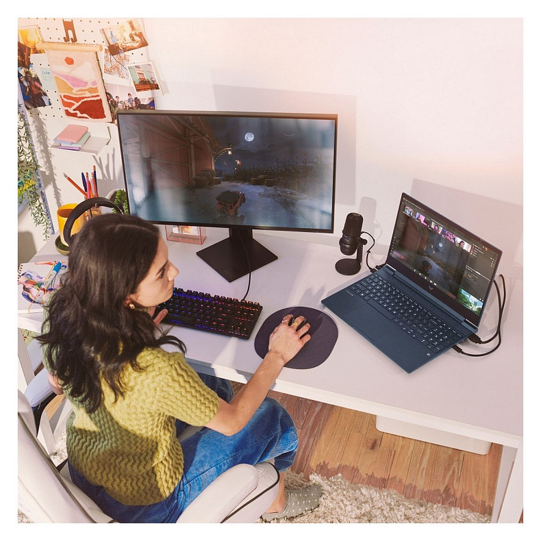 Ноутбук HP Victus 15-fb3047ua 15.6" FHD IPS AG, AMD AI 7 350, 24GB, F1TB, NVD5050-8, DOS, синій