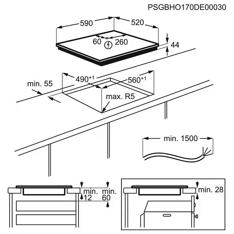 Варочная поверхность Electrolux индукционная Hob2Hood LIV63431BK