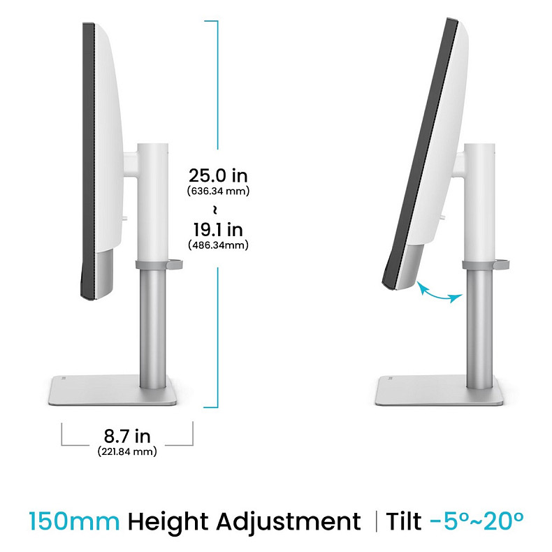 Монітор 32" BenQ PD3226G, IPS, 4K, 144Hz, HDMI, DP, USB-C, HAS, Pivot, кол., біло-сріблястий