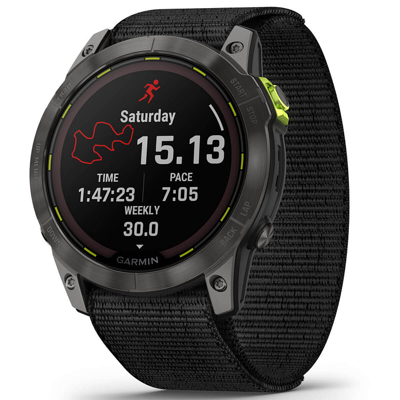 Спортивний годинник GARMIN Enduro 2 Sapphire Carbon Gray DLC Titanium with Black UltraFit Nylon Strap