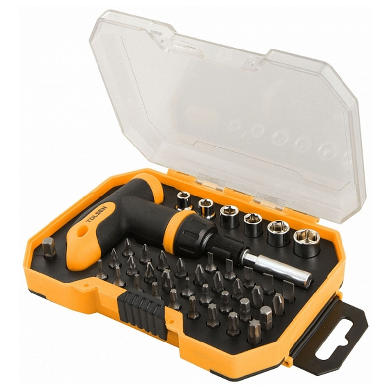 Біти Tolsen, набір 41шт, бітотримач, Т-руків'я 1/4" (20036)