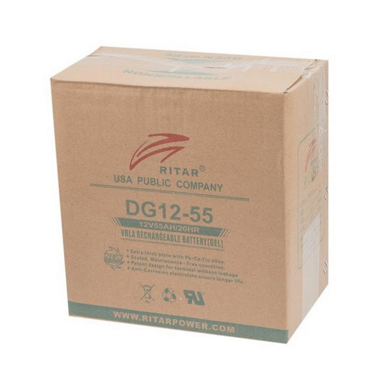 Аккумуляторная батарея Ritar 12V 55AH GEL (DG12-55)