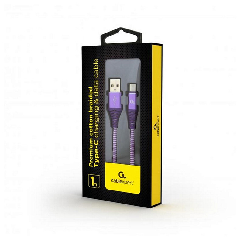 Кабель Cablexpert (CC-USB2B-AMCM-1M-PW) USB 2.0 A - USB Type-C, преміум, 1м, фіолетовий