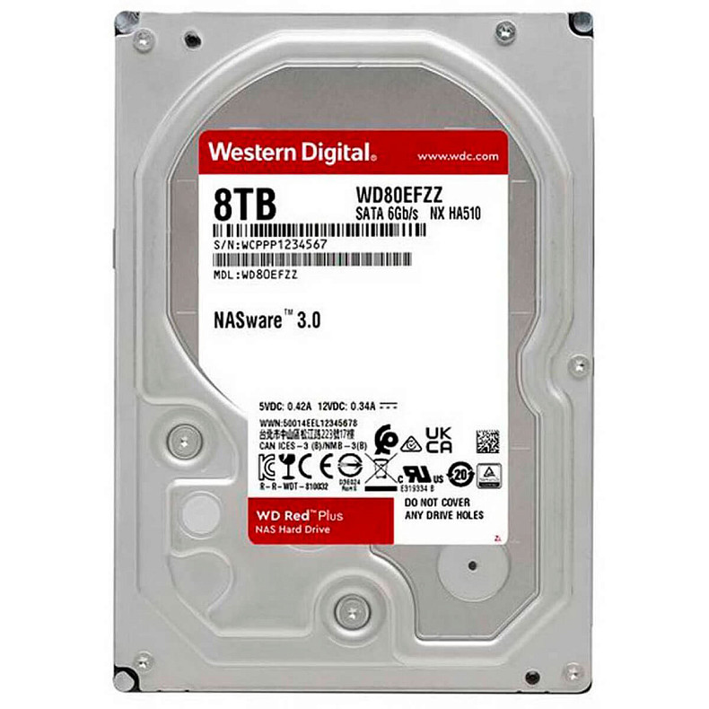 Жесткий диск WD Red Plus 8.0TB 5700rpm 128MB (WD80EFZZ)