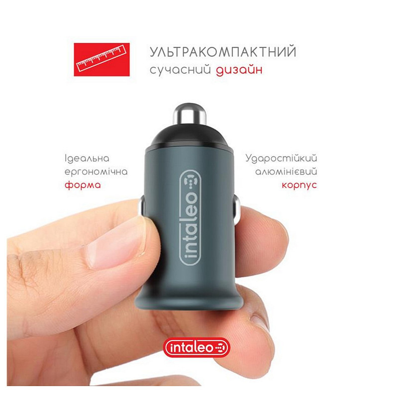 Автомобильное зарядное устройство Intaleo CCGQPD250 (2USB, 3A) Grey (1283126559518)