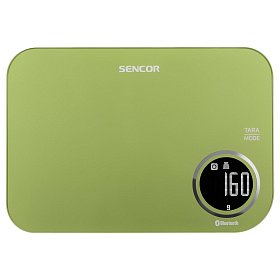 Ваги Sencor кухонні, 5кг, підключення до смартфону, AAAx2, пластик, зелений