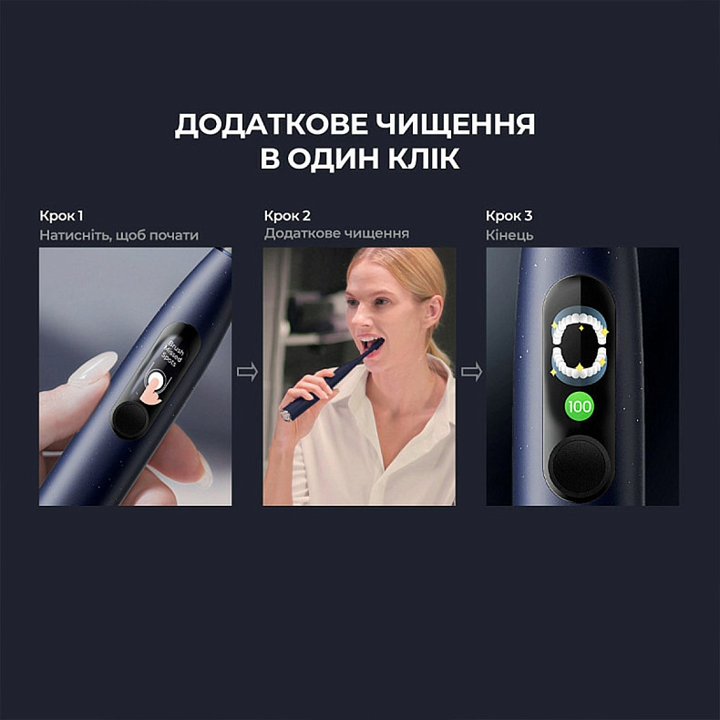 Електрична зубна щітка Oclean X Plus Pro Digital Blue