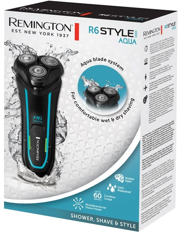 Электрическая бритва Remington Style Aqua R6000 черно-синий