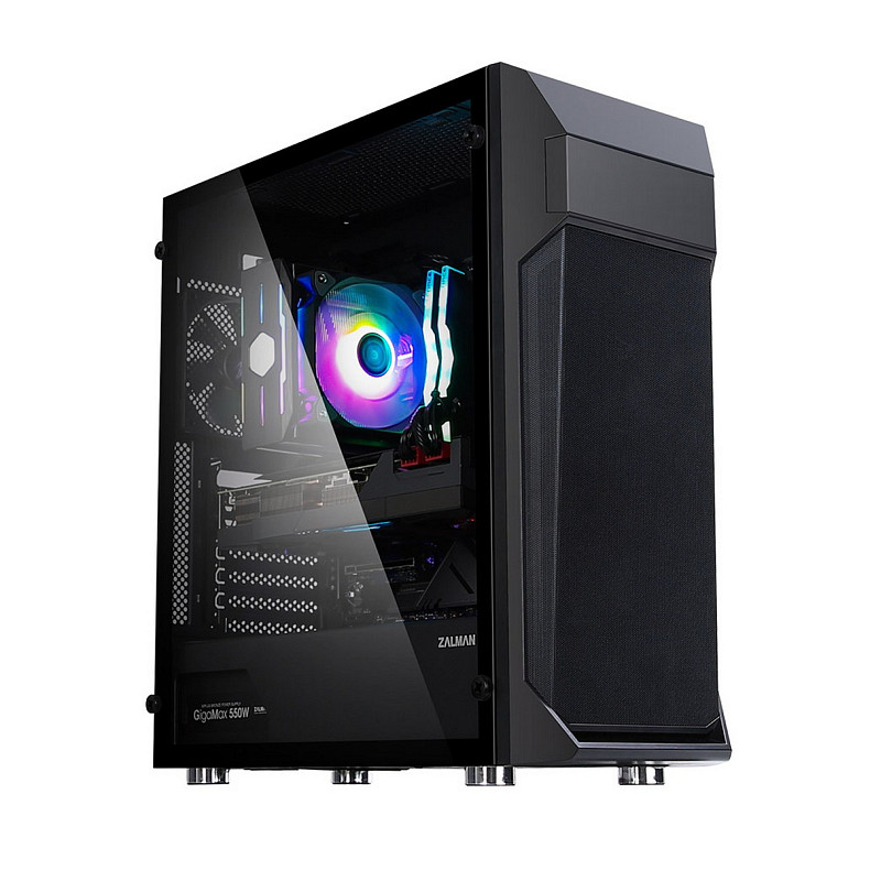 Корпус Zalman Z1 Plus, без БЖ, 2xUSB3.0, 1xUSB2.0, 3x120mm Black fans, TG Side Panel, ATX, Black
