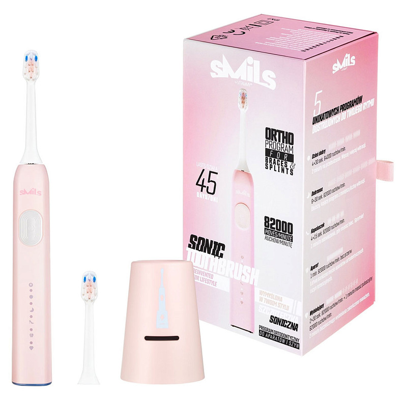 Электрическая зубная щетка Vitammy SMILS Powder Pink