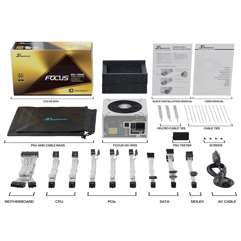 Блок питания Seasonic 1000W FOCUS-GX-1000-WHITE
