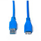 Кабель ProLogix (PR-USB-P-12-30-18m) USB 3.0 AM/MicroBM, синій, 1,8м