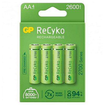 Аккумуляторы GP Recyko 2700 AA/HR06 NI-MH 2600 mAh BL 4 шт