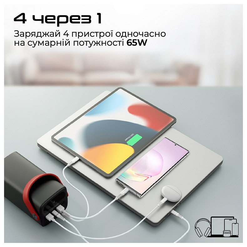 Универсальная мобильная батарея Promate PowerMine-80 65W 80000mAh Black