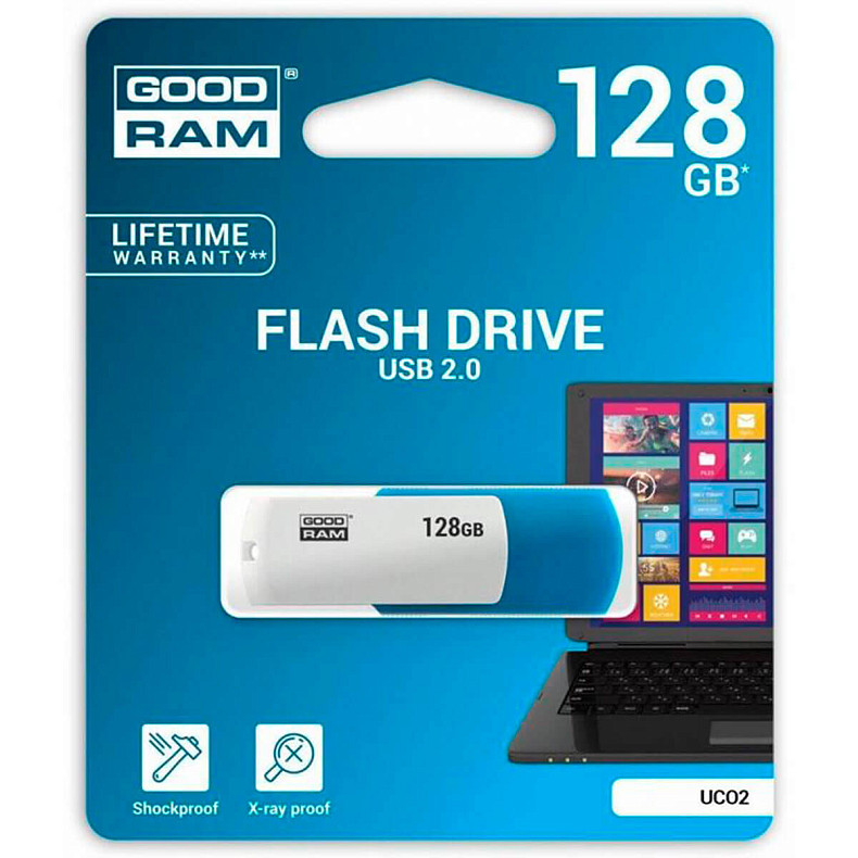 Флеш накопитель 128GB GOODRAM UCO2 (Colour Mix) Blue/White (UCO2-1280MXR11)