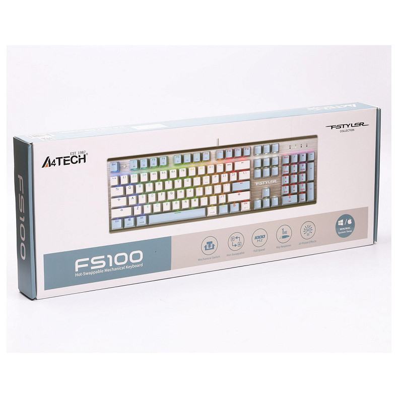 Клавиатура A4Tech Fstyler FS100 Icy Blue