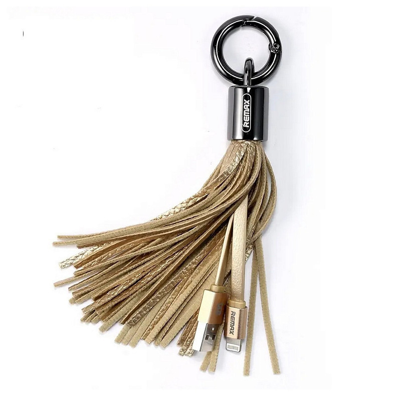Кабель Remax RC-053i Tassel Ring USB-Lightning, 0.15м, Gold (6954851260172)