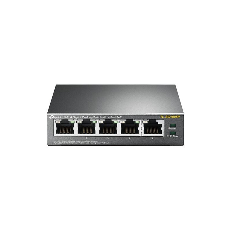 Комутатор TP-Link TL-SG1005P (1хGE, 4xGE PoE, max 53W)