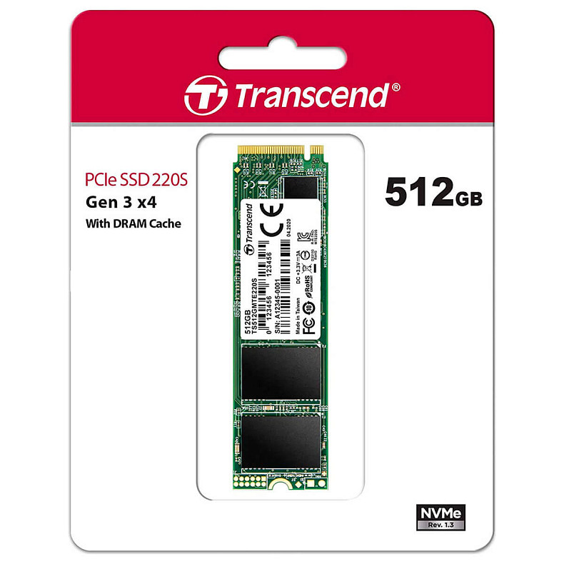 SSD диск Transcend MTE220S M.2 512GB PCIe 3.0 (TS512GMTE220S)