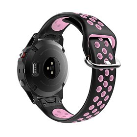 Силиконовый ремешок для GARMIN QuickFit 22 Nike-style Silicone Band Black/Pink