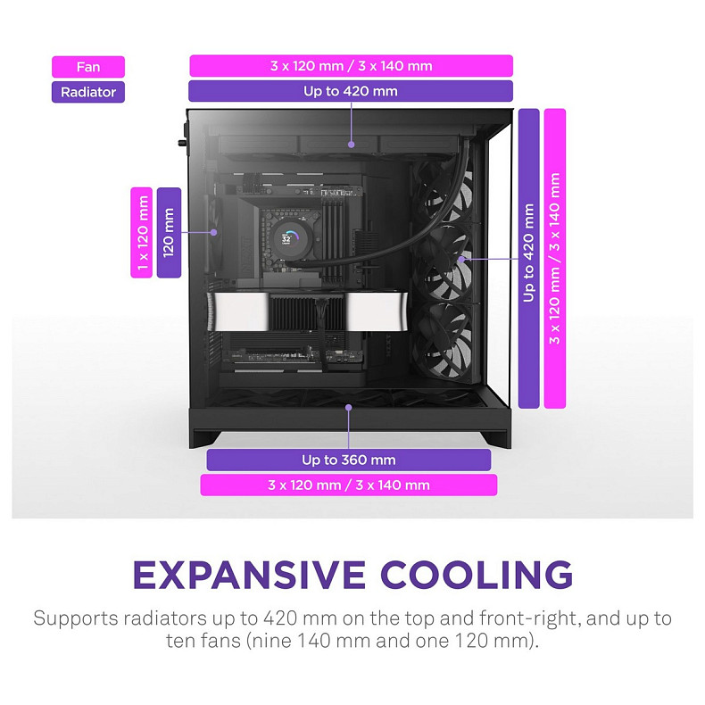 Корпус NZXT H9 Flow Black без БП (CM-H92FB-01)