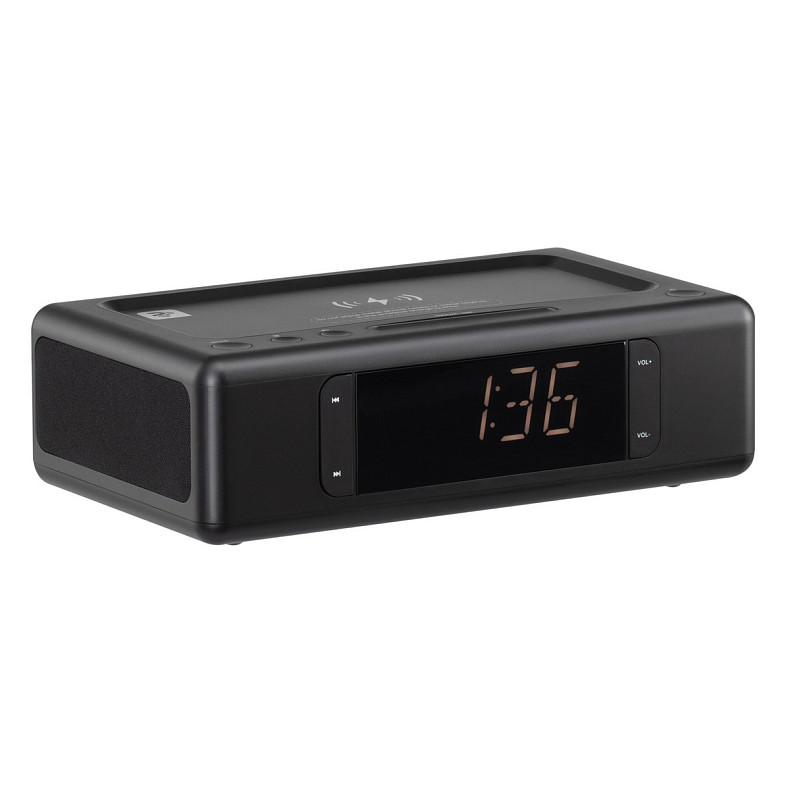 Мультимедійна акустика 2E SmartClock Wireless Charging Black (2E-AS01QIBK)