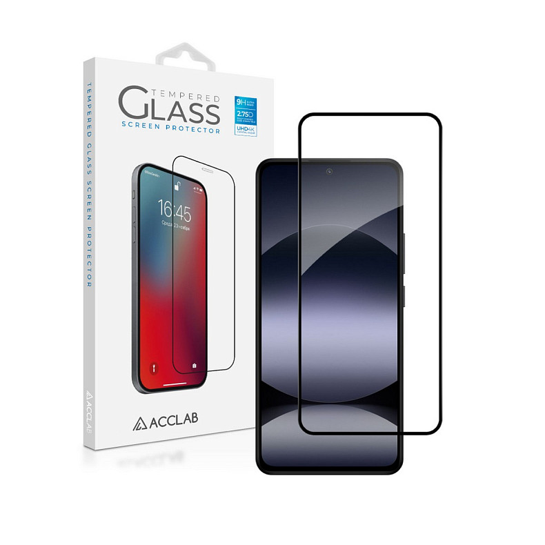 Защитное стекло ACCLAB Full Glue для Xiaomi Redmi Note 14 4G Black (1283126607233)