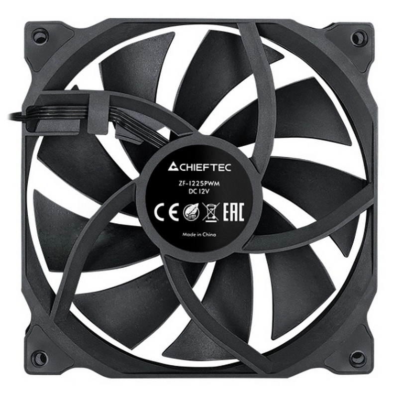 Корпусный вентилятор CHIEFTEC ZF-1225PWM, 120мм, 1600rpm, HDB, 4pin PWM, 25.5dBa, черный