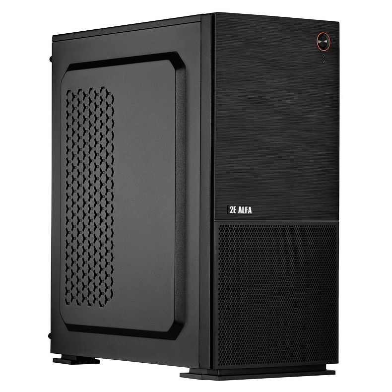 Корпус 2E Alfa G650, без БЖ, 2xUSB3.0, 1xUSB2.0, 1х120mm, Perforated Side, ATX, чорний