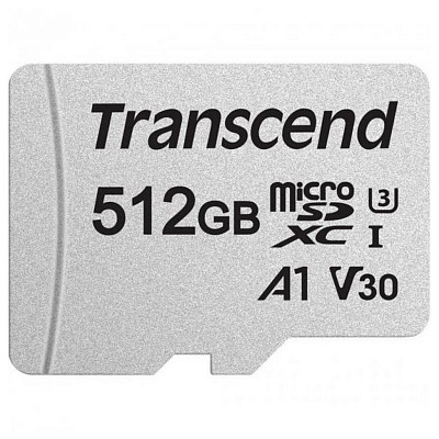 Карта пам'яті Transcend 512 GB microSDXC Clase 10 UHS-I (U3) + SD-adapter TS512GUSD300S-A