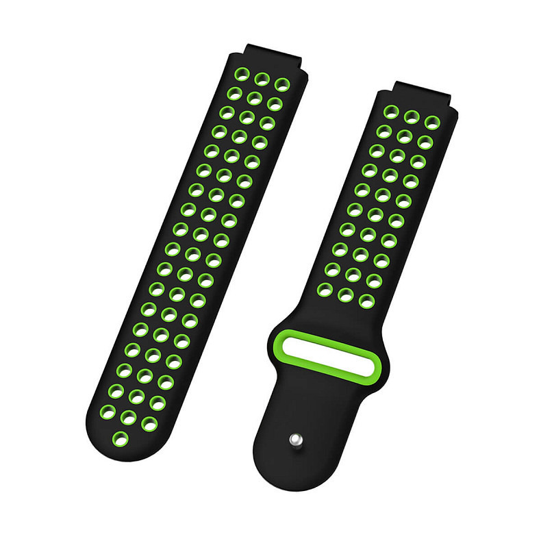 Силіконовий ремінець Universal 16 Nike-style Silicone Band Black/Green