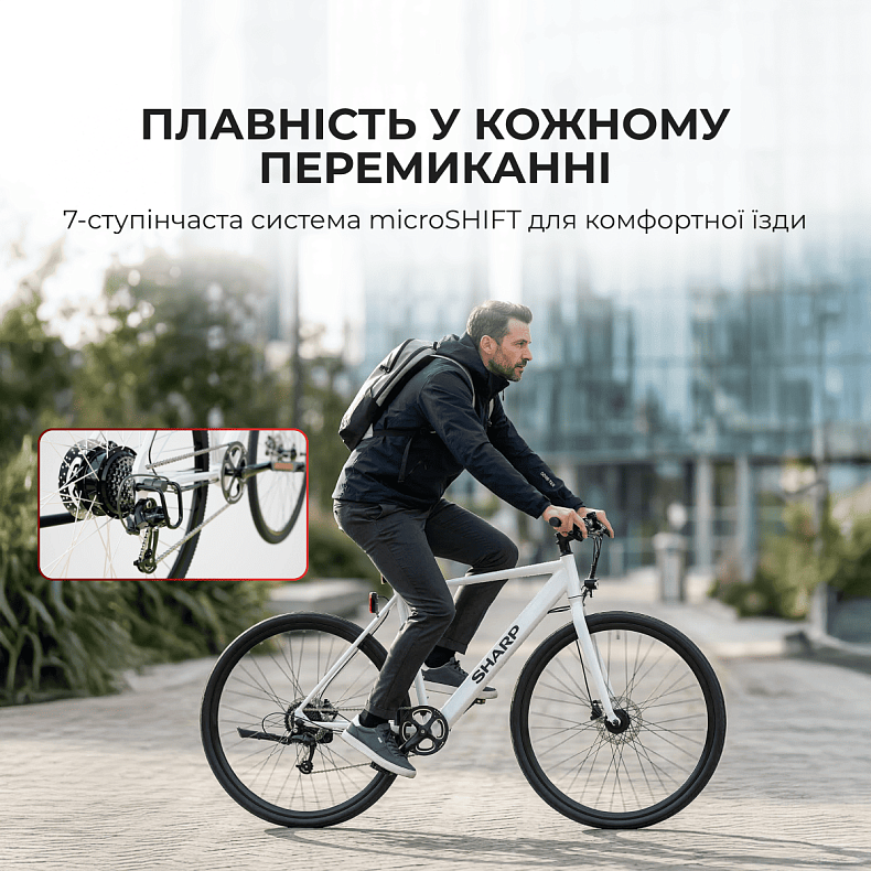 Електровелосипед Sharp 20.5" White Glossy (BK-GS03E-W)