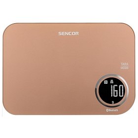 Весы Sencor кухонные, 5кг, подкл. к смартфону, 2хААА, пластик, золотой